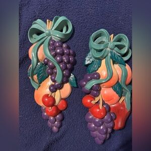 PRICE REDUCED! Vintage Burwood Products 1995 Fruit Swag wall decor